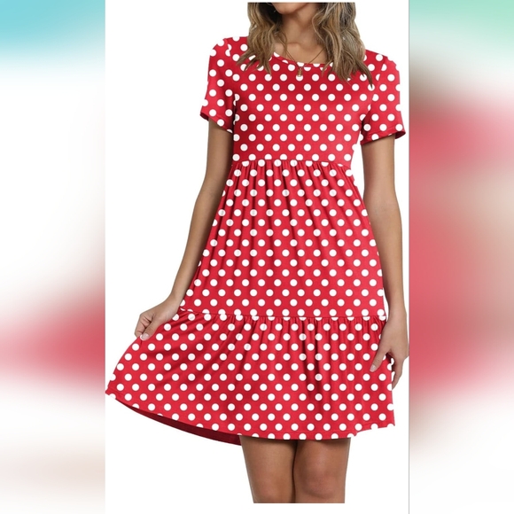 Polka Dot Mini Dress - Picture 1 of 17